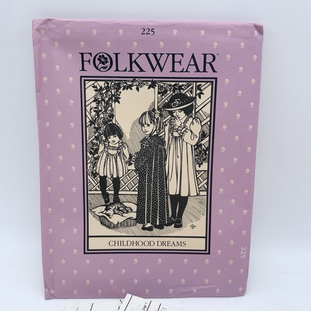 Vintage Folkwear Sewing Pattern 225 Childhood Dreams Dress Child New Uncut 1983